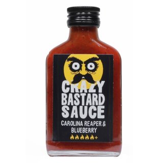 Crazy Bastard Sauce - Carolina Reaper &amp; Blueberry - Sch&auml;rfe 10/10 - 1 x 100ml