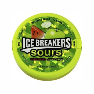 Ice Breakers Sours - Watermelone and Green Apple - Sugar Free - 1 x 42g