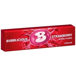 Bubblicious Strawberry 5 St&uuml;ck - 3 x 38g