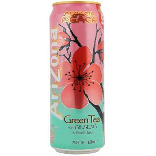 Arizona - Georgia Peach Green Tea With Ginseng &amp; Peach Juice - 3 x 680 ml