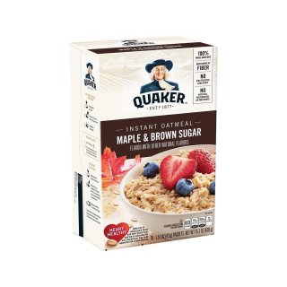 Quaker Instant Oatmeal - Maple &amp; Brown Sugar - 12 x 430g