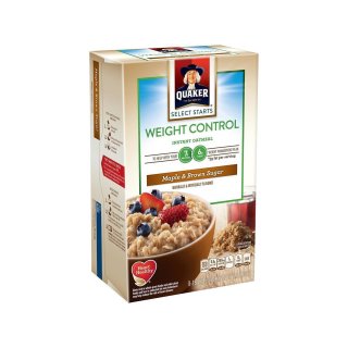 Quaker Instant Oatmeal - Weight Control - Mapple &amp; Brown Sugar - 12 x 360g