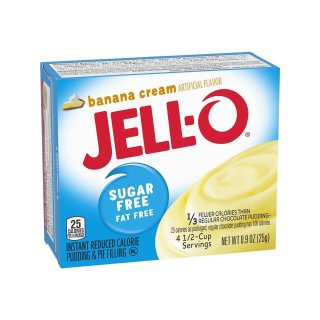 Jell-O - Banana Cream Instant Pudding &amp; Pie Filling Sugar Free - 1 x 25 g